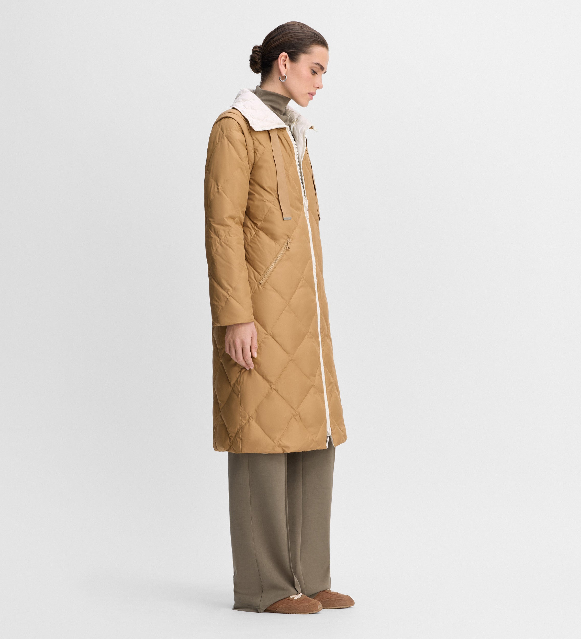 Long reversible down jacket