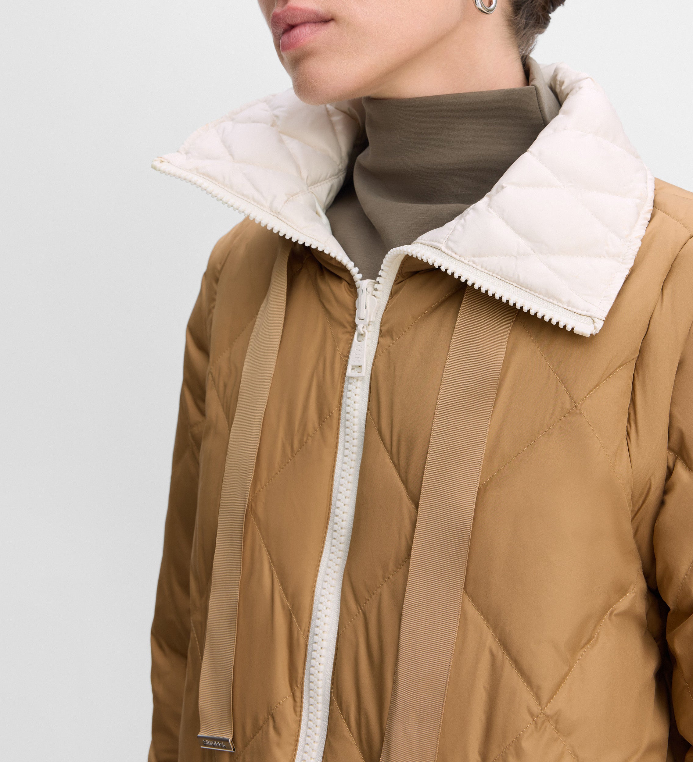 Long reversible down jacket