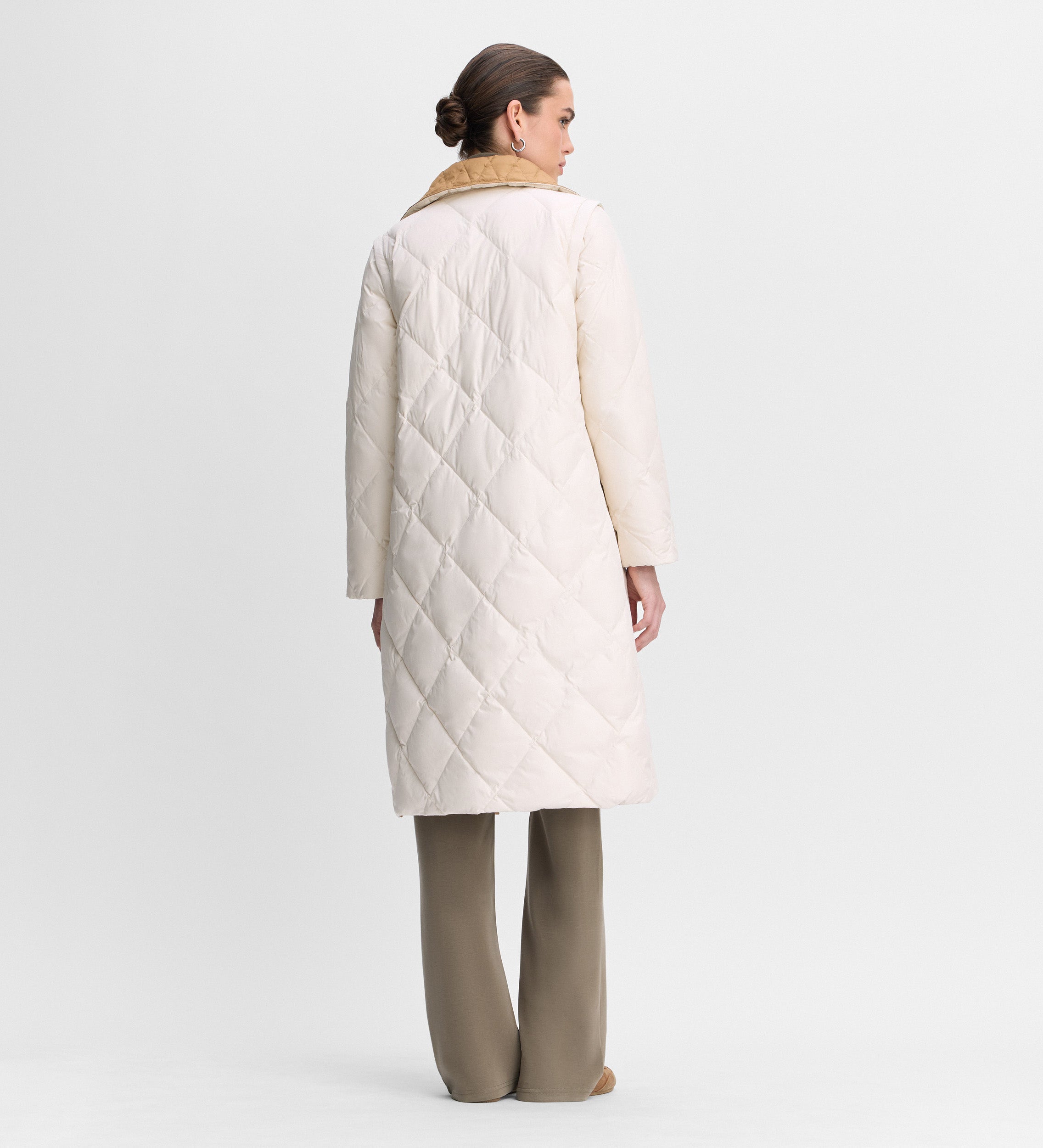 Long reversible down jacket