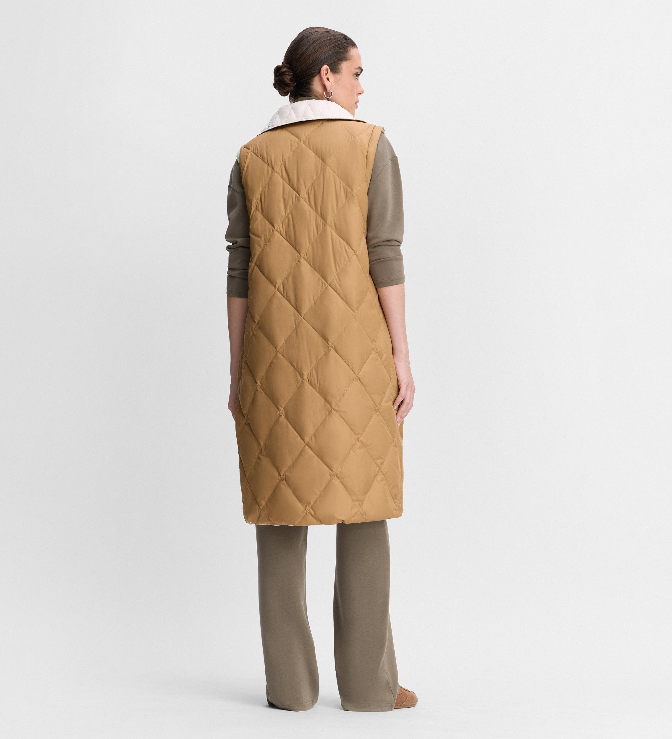 Long reversible down jacket