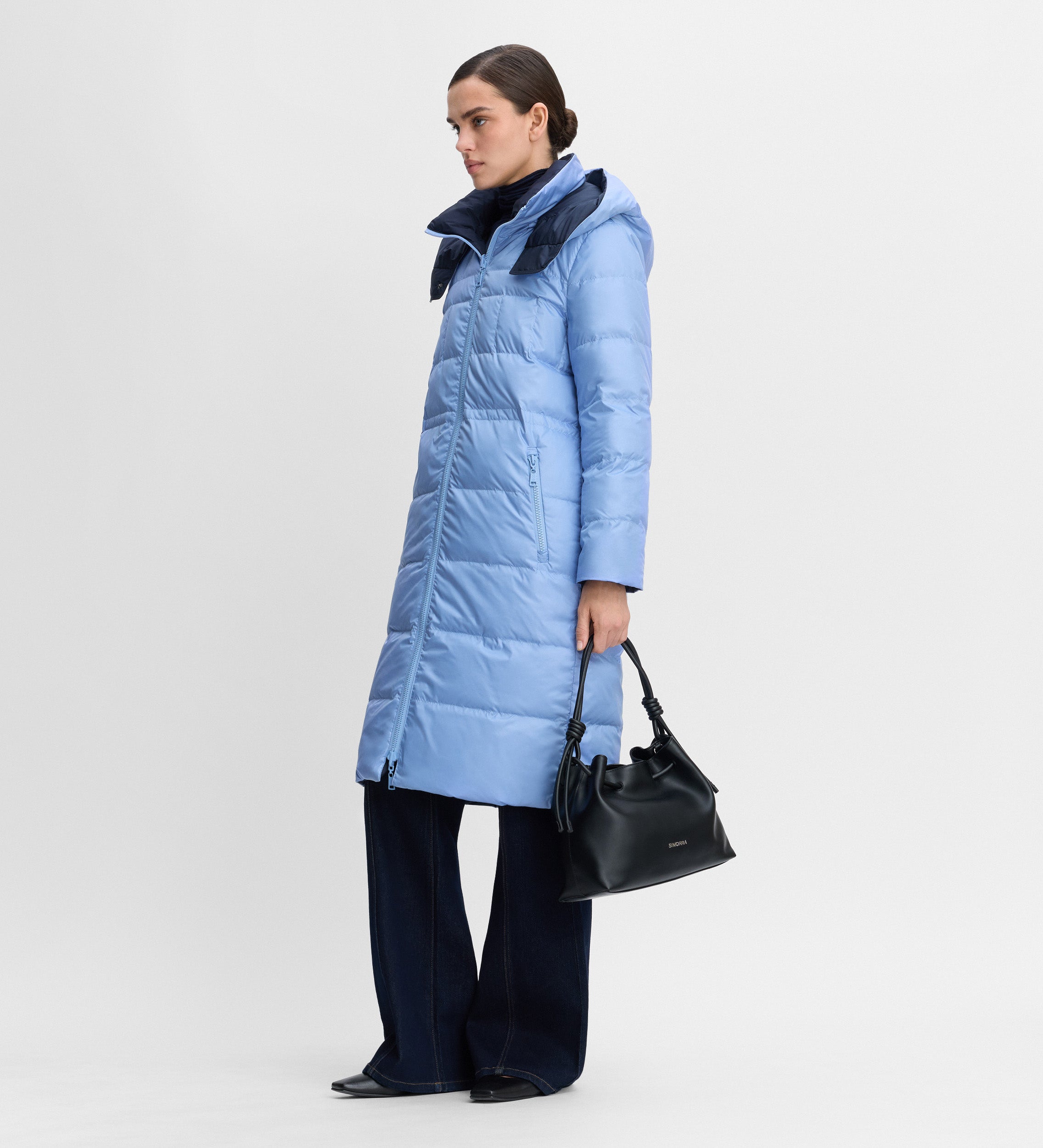 Long reversible down jacket