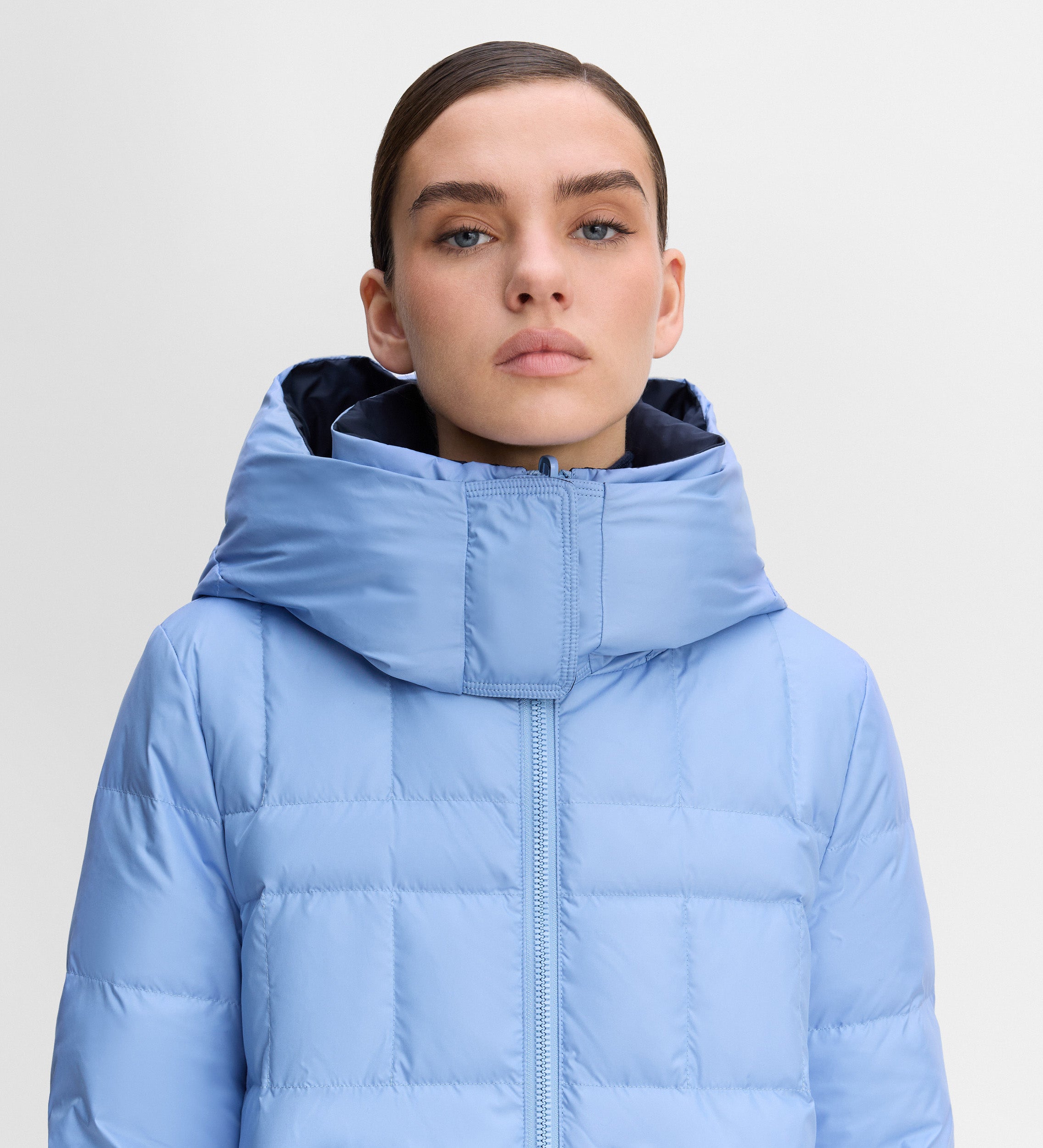 Long reversible down jacket