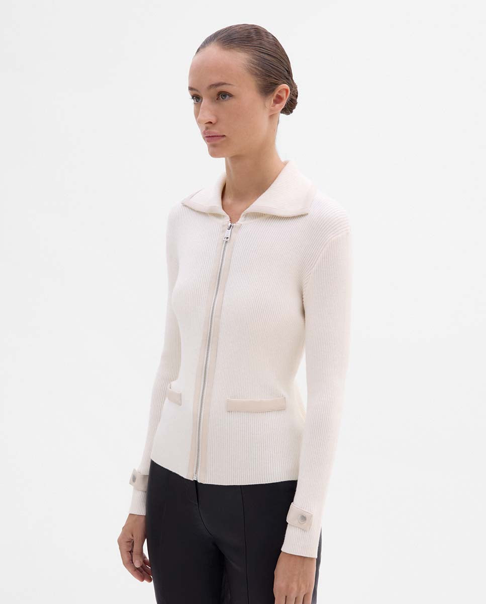 Chaqueta de punto con polipiel