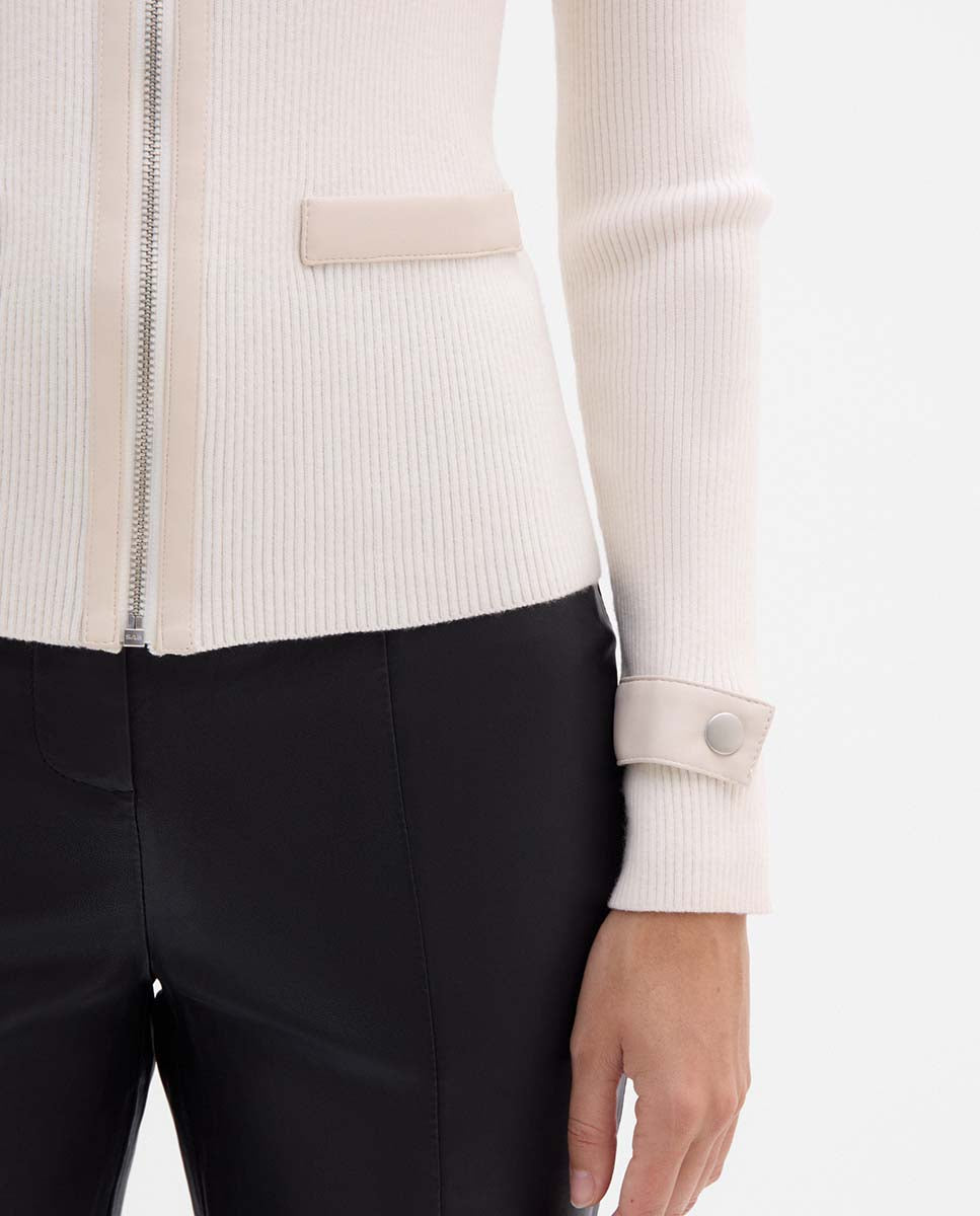 Chaqueta de punto con polipiel