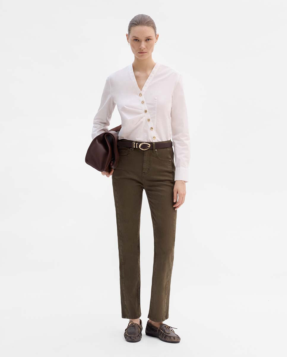 Slim-fit pants embroidery