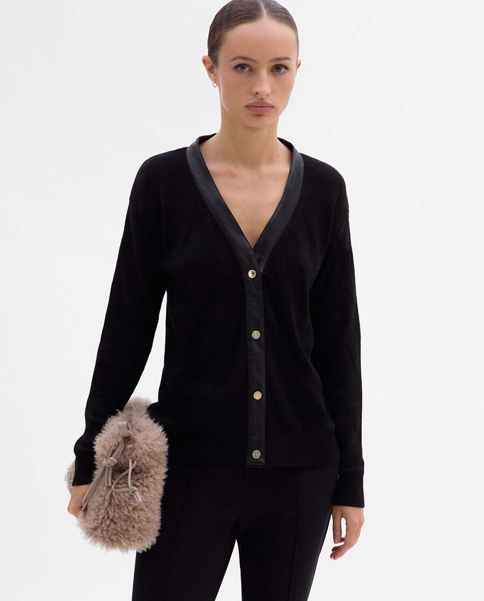 Chaqueta de punto efecto geométrico