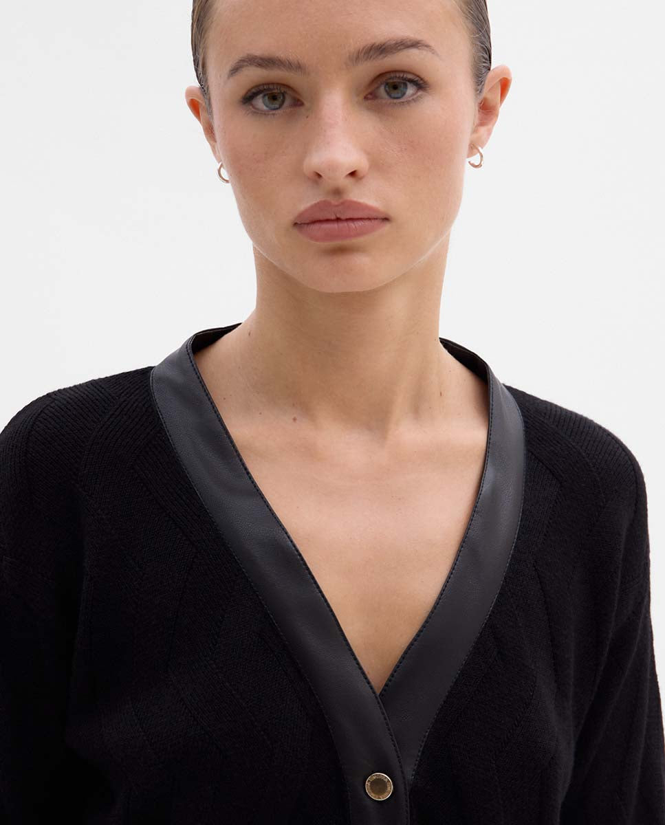 Chaqueta de punto efecto geométrico