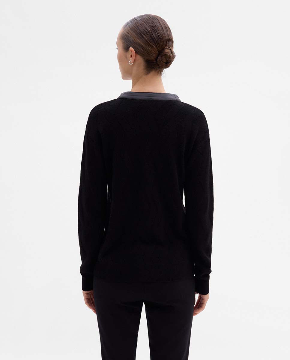 Chaqueta de punto efecto geométrico