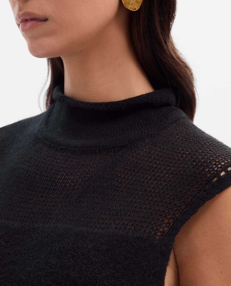 Chaleco tricot combinado
