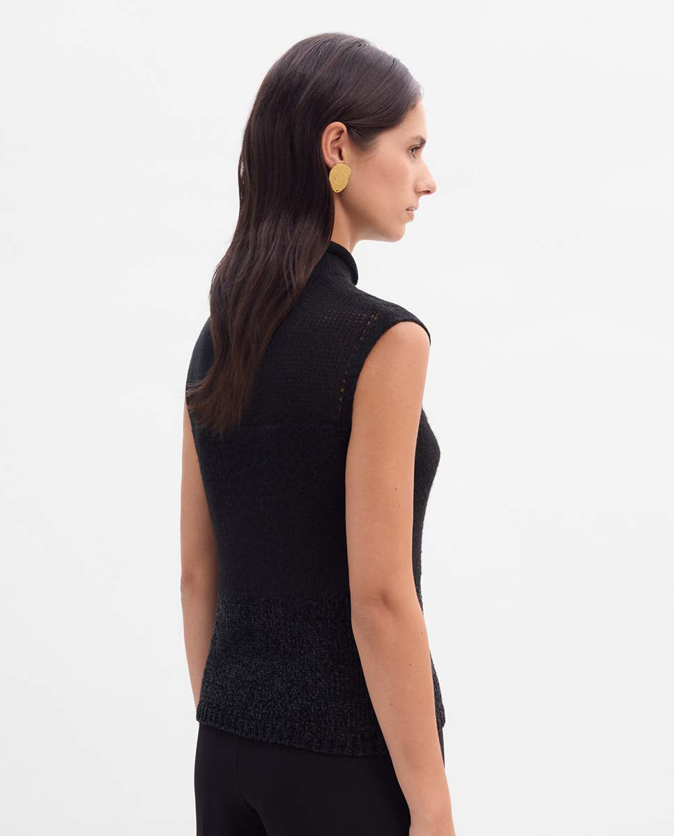 Chaleco tricot combinado