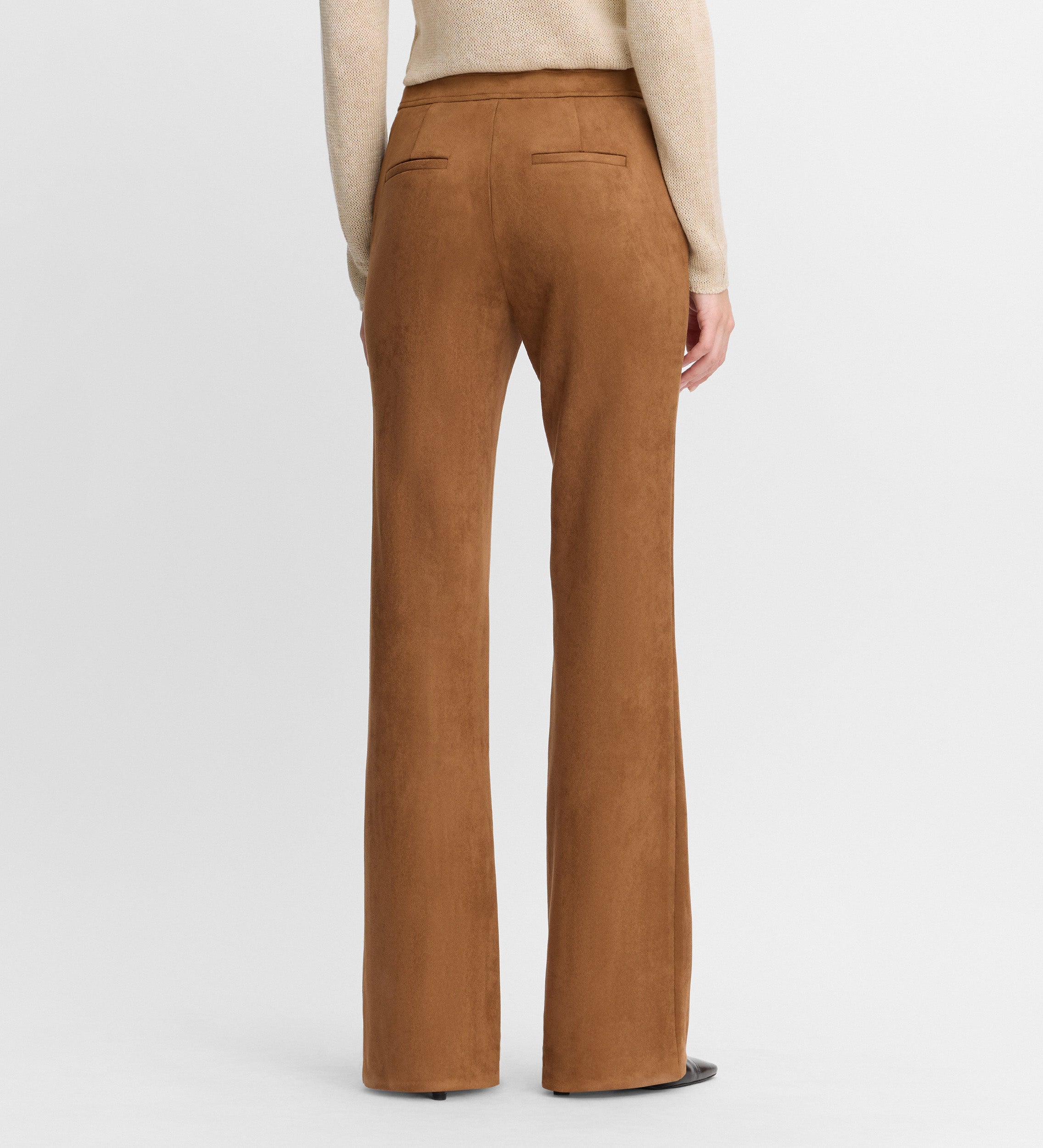 Flared suede pants