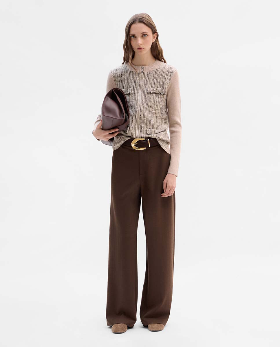 Two-tone knit jacket