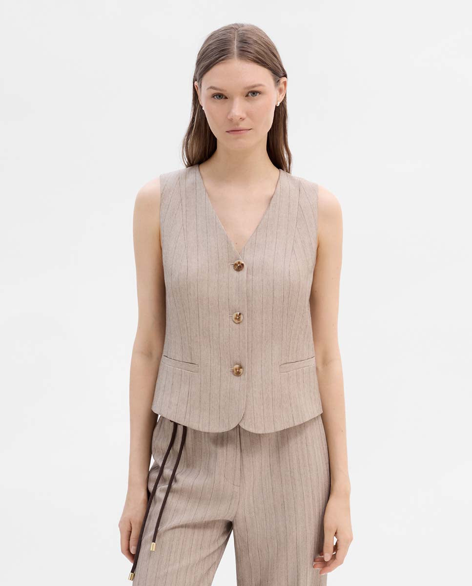 Short herringbone vest