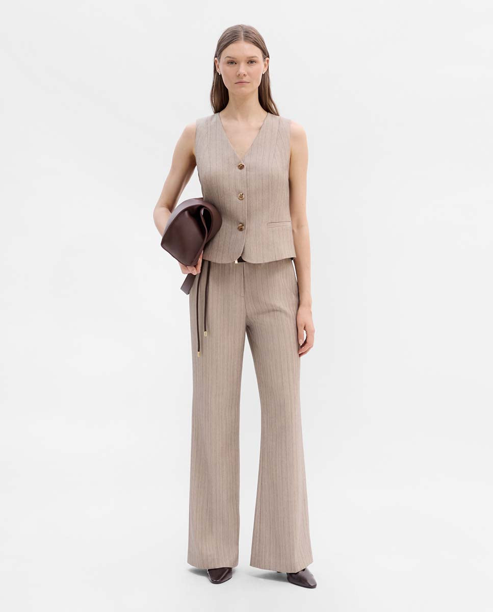 Wide-leg striped pants