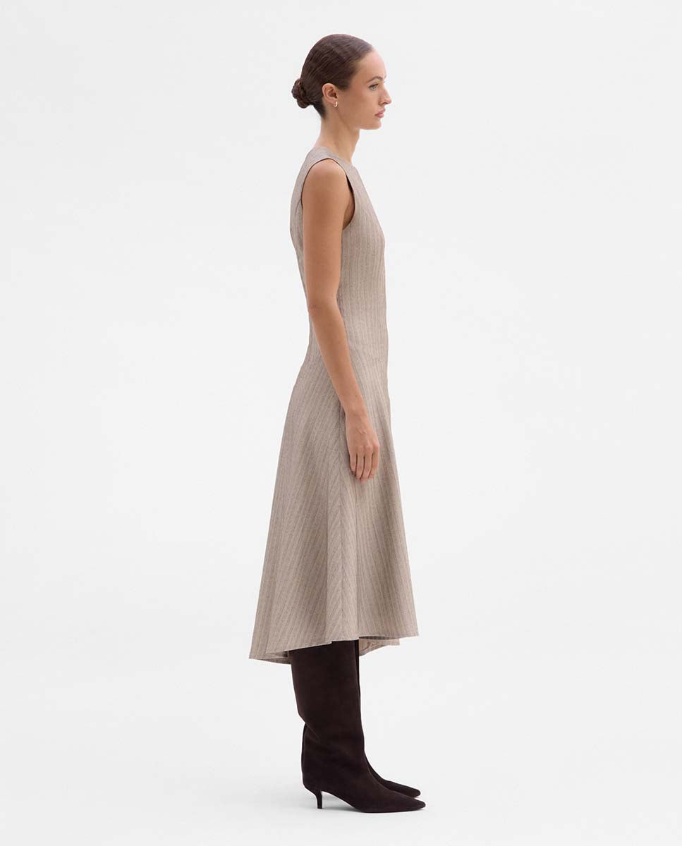 Asymmetrical striped dress