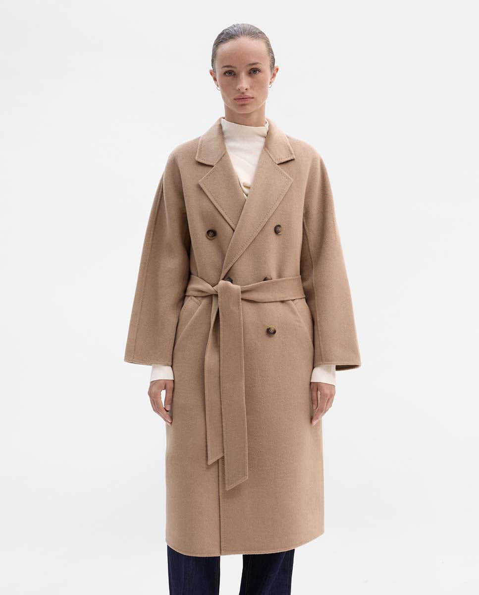 Wool crossover coat