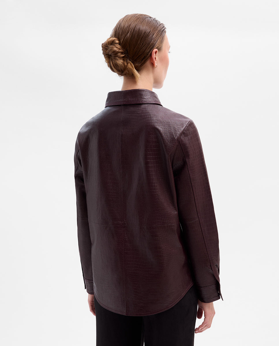 Sobrecamisa de piel grabada