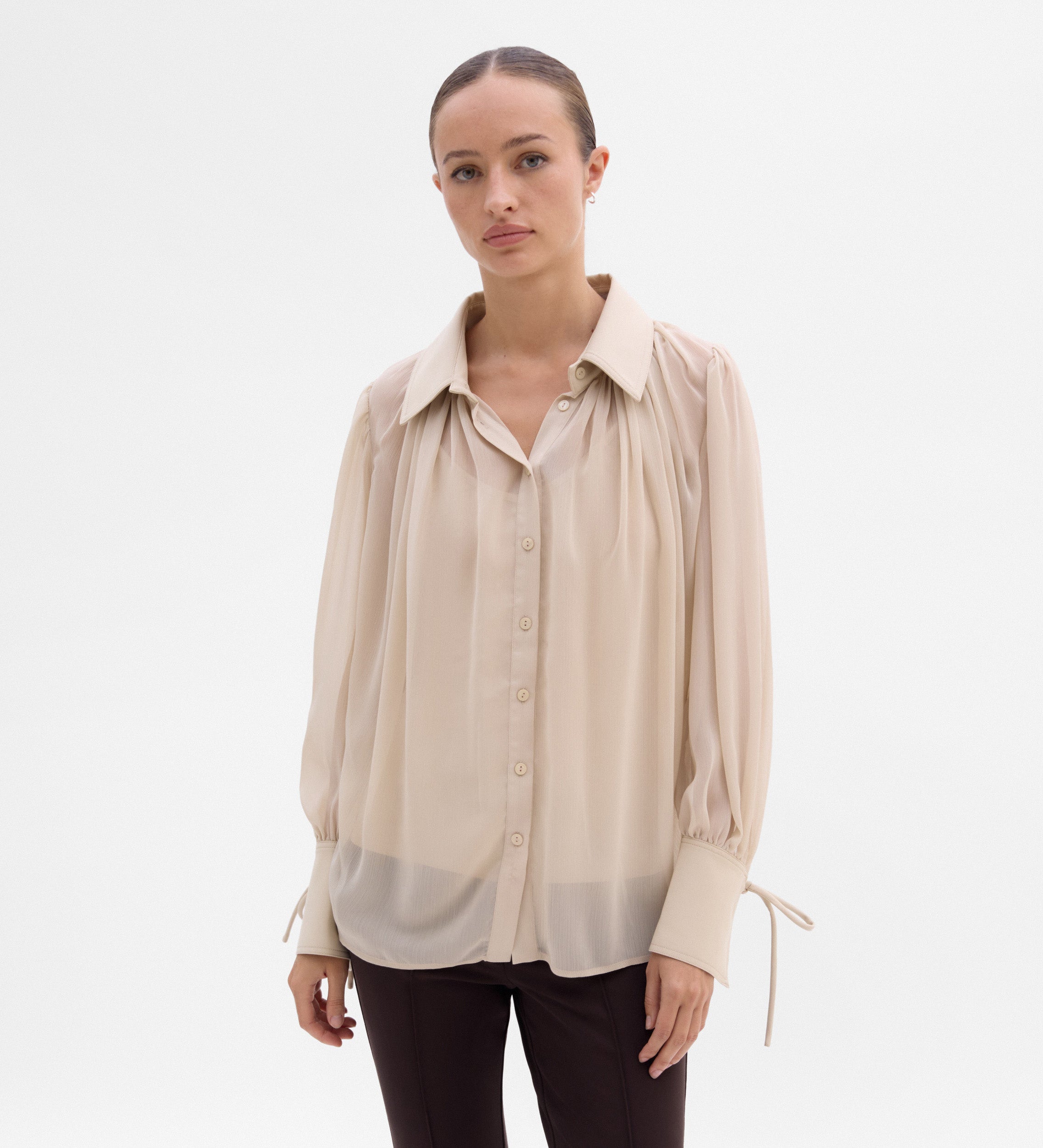 Combined chiffon blouse
