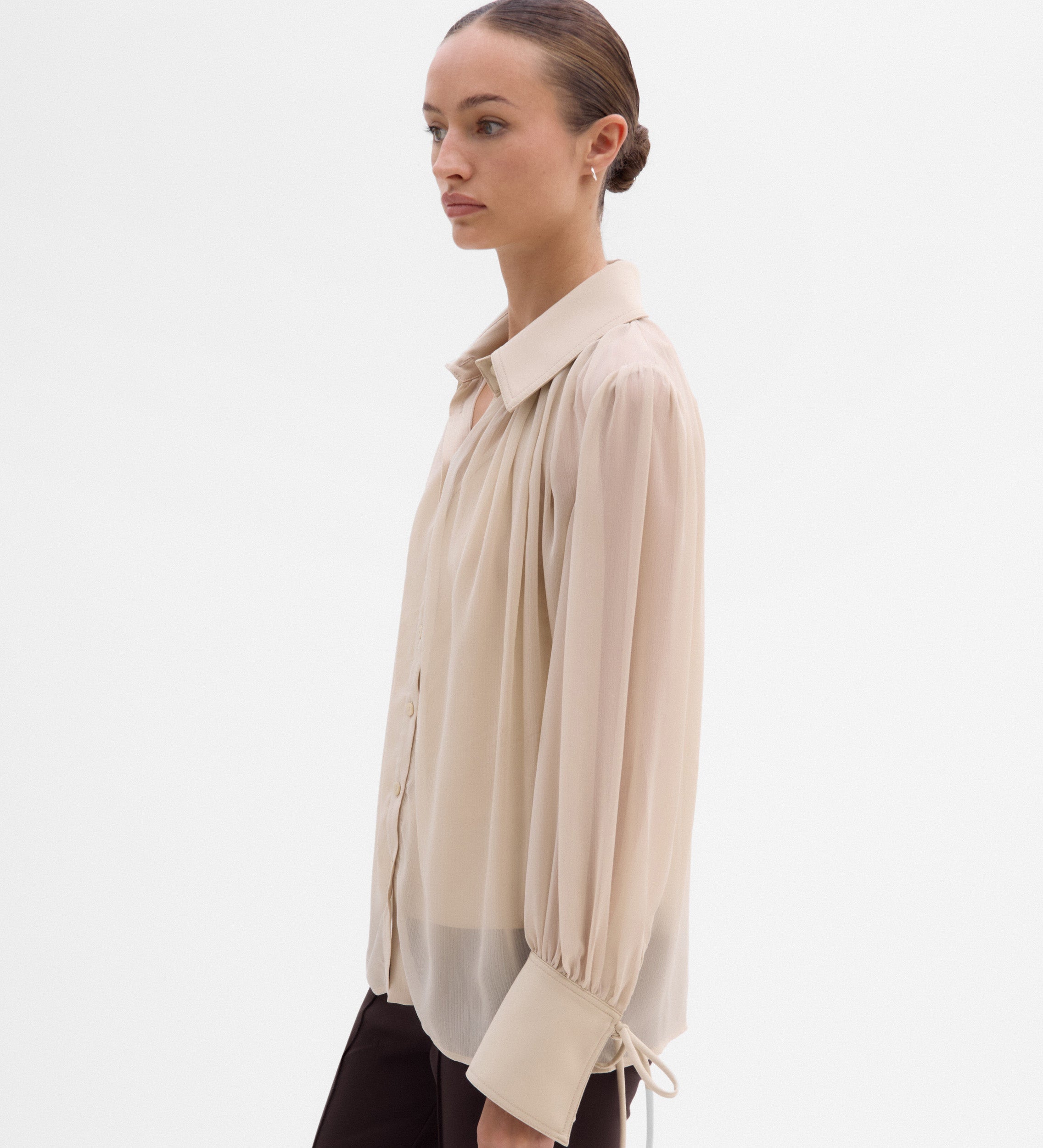 Combined chiffon blouse