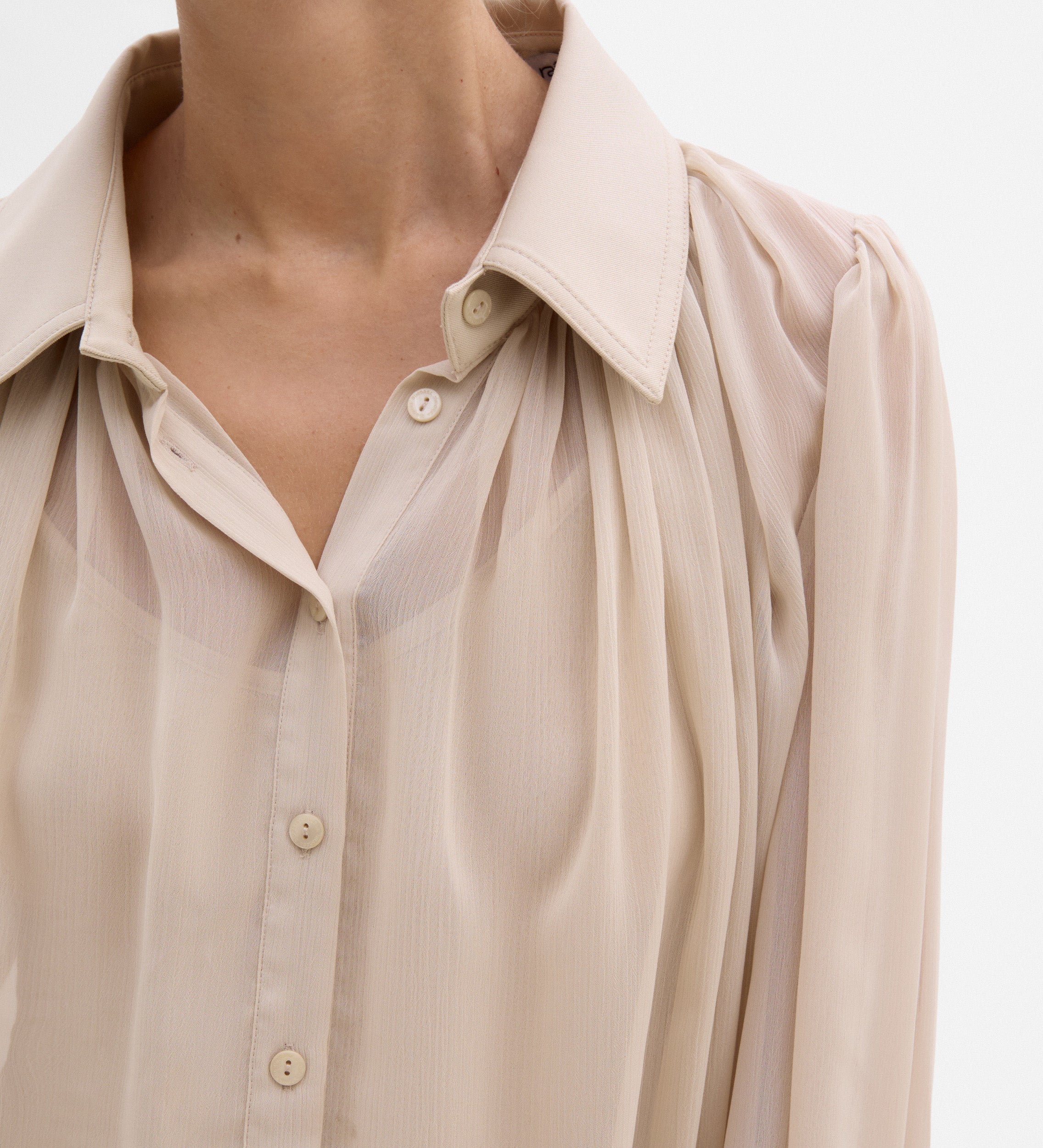 Combined chiffon blouse