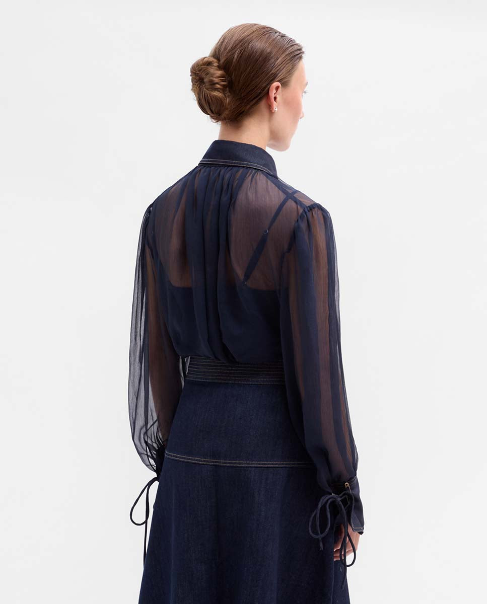 Combined chiffon blouse