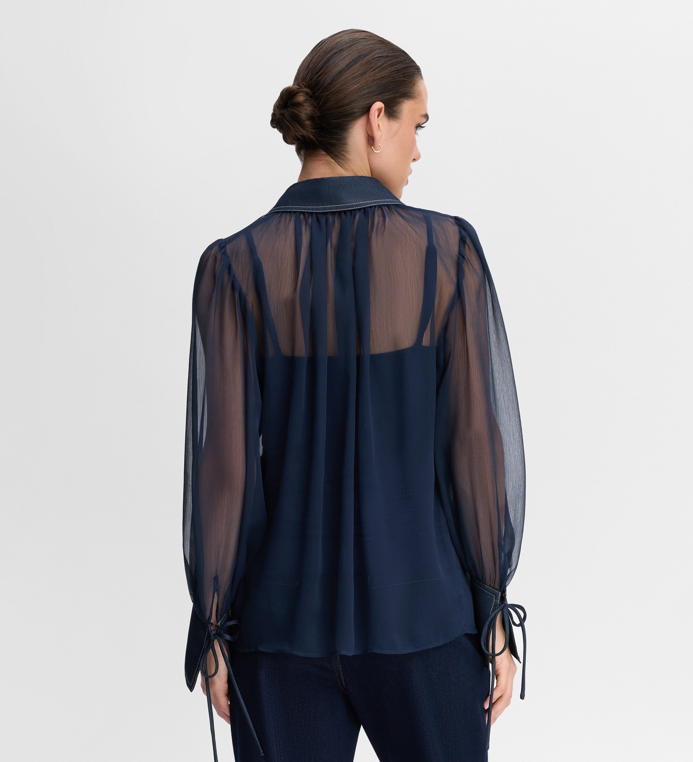 Combined chiffon blouse