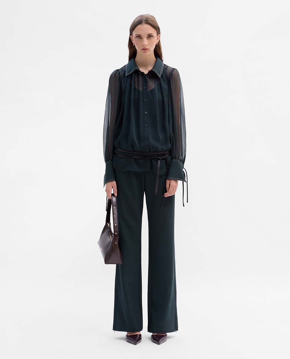 Combined chiffon blouse