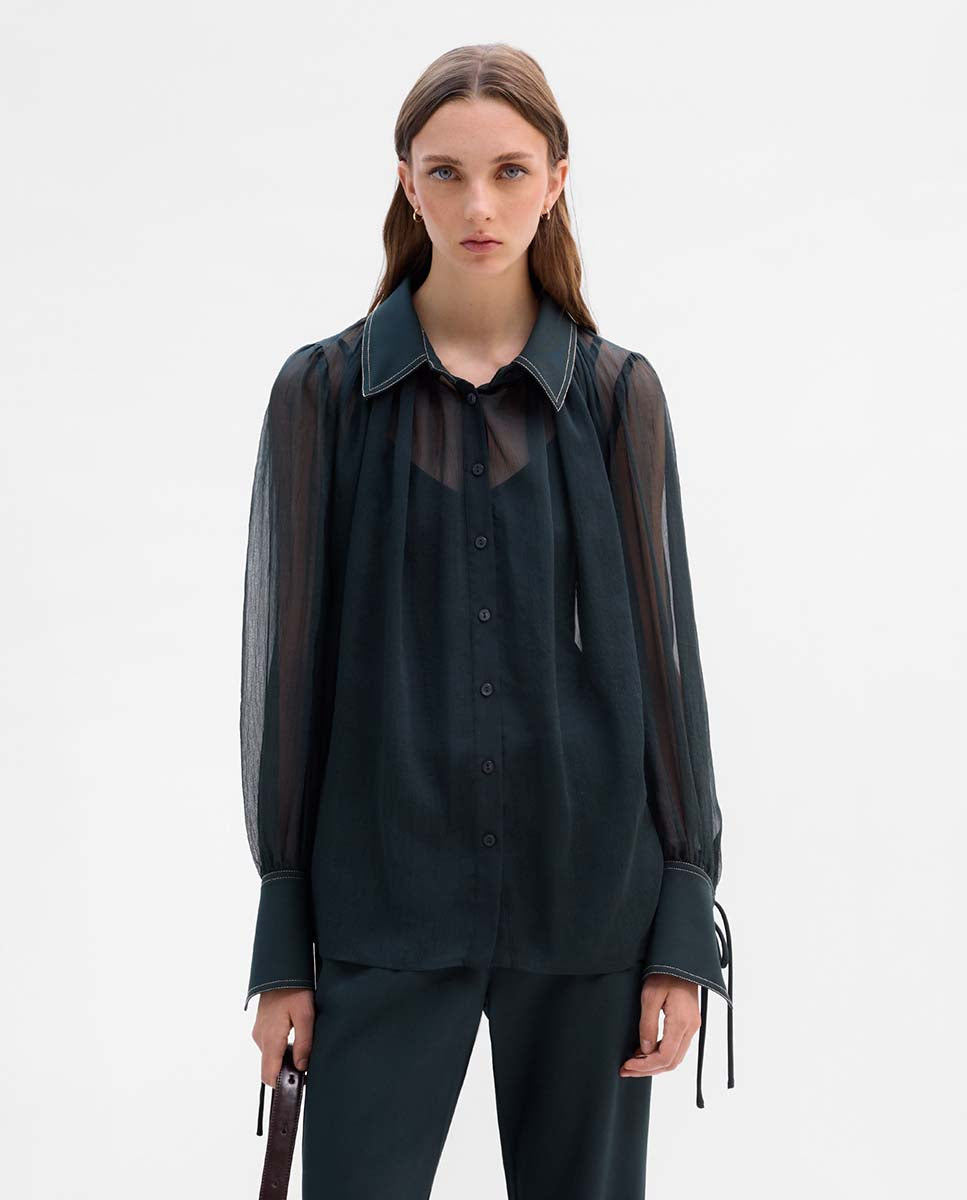 Combined chiffon blouse