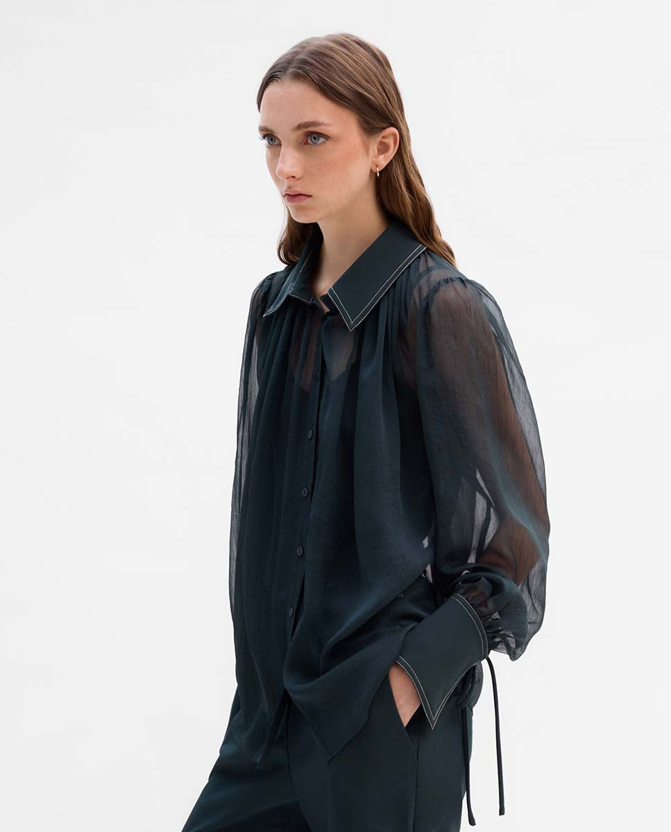 Combined chiffon blouse