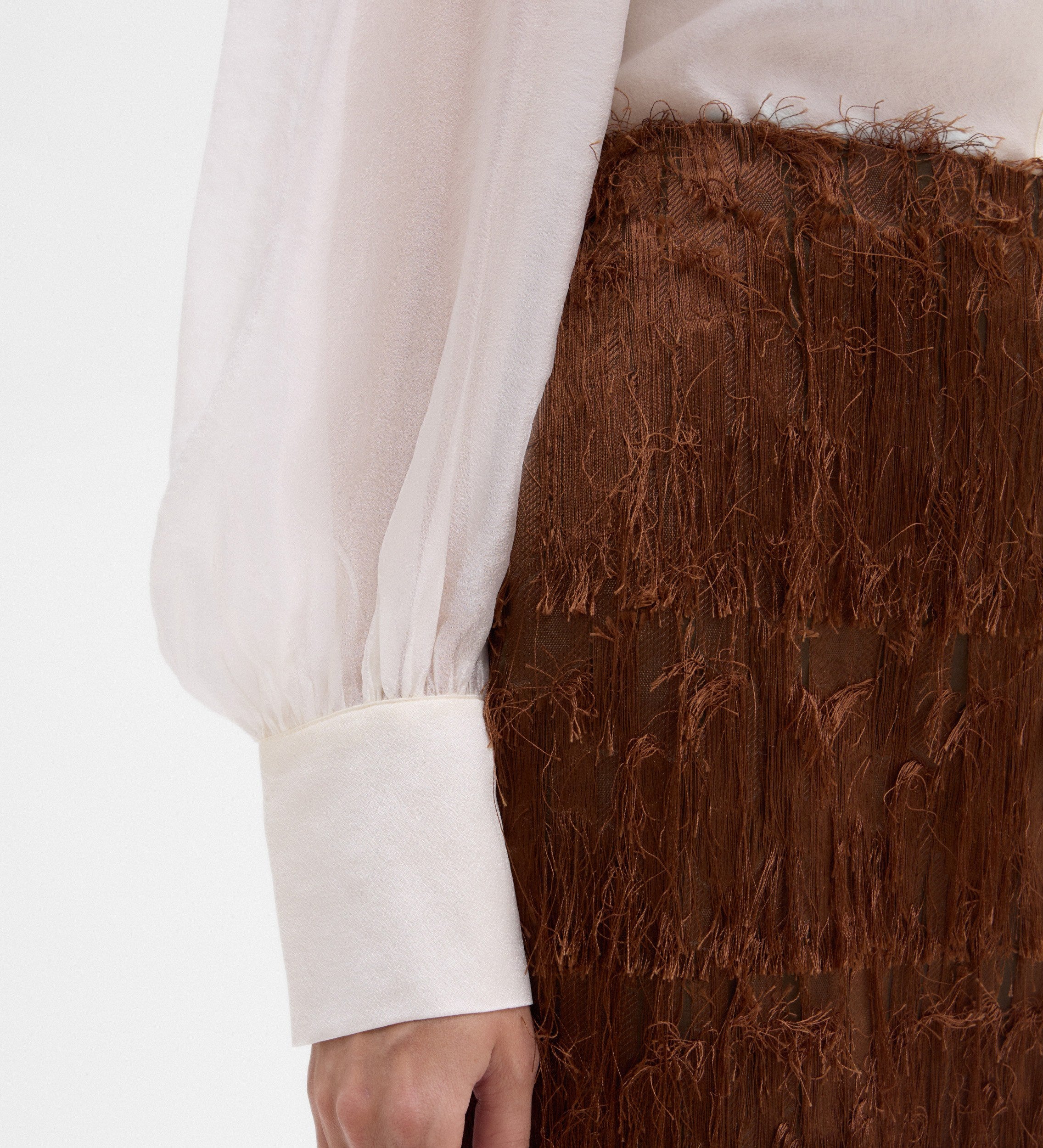 Textured midi skirt