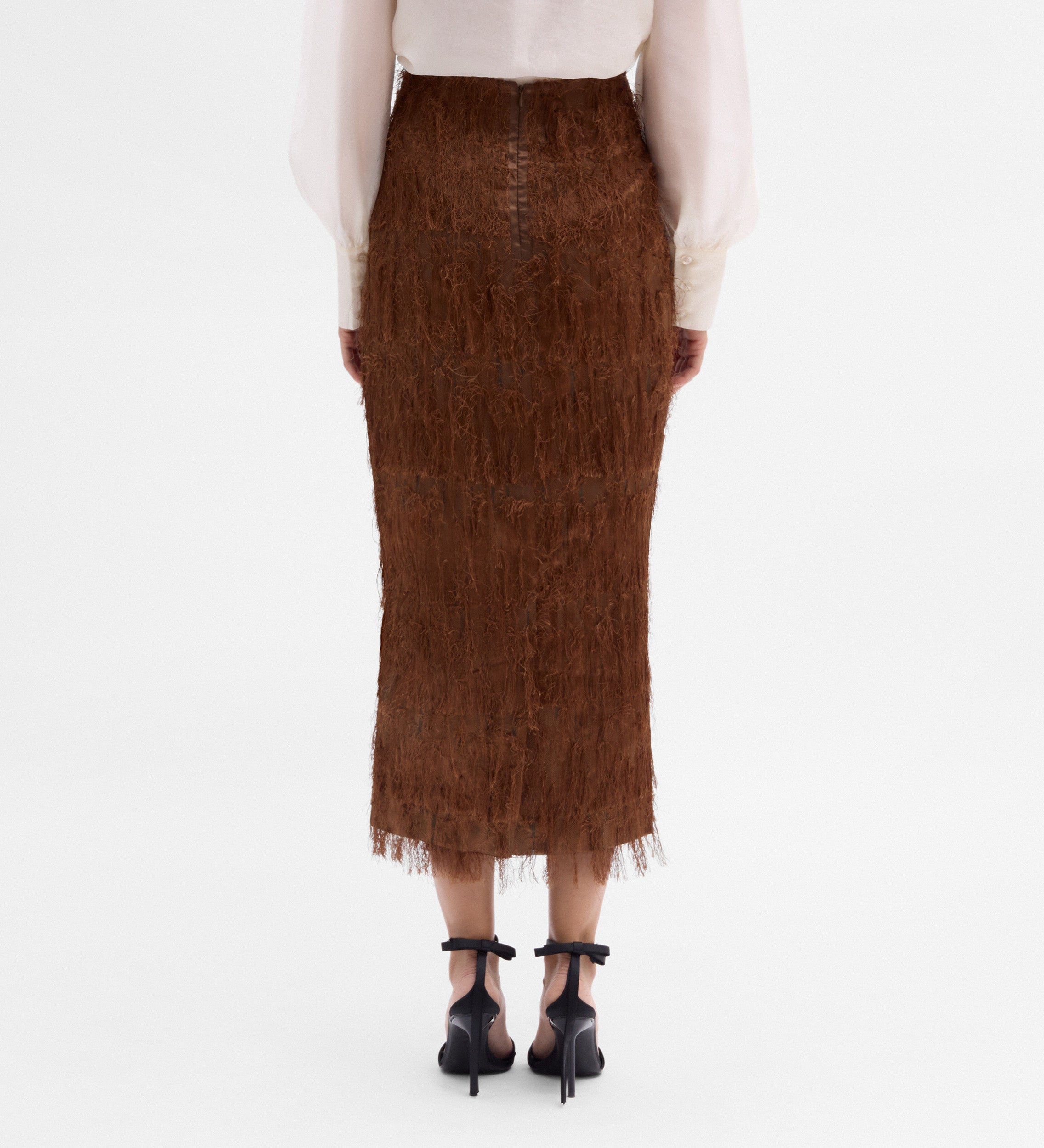 Textured midi skirt