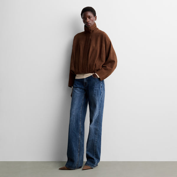 Suede bomber jacket