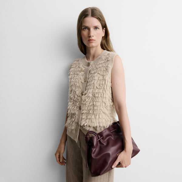 Textured knit gilet
