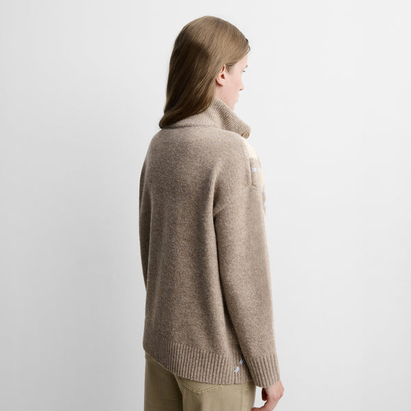 Knit cardigan with diamond pattern