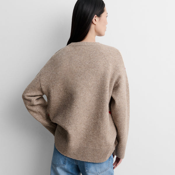 Oversized sweater with diamond pattern