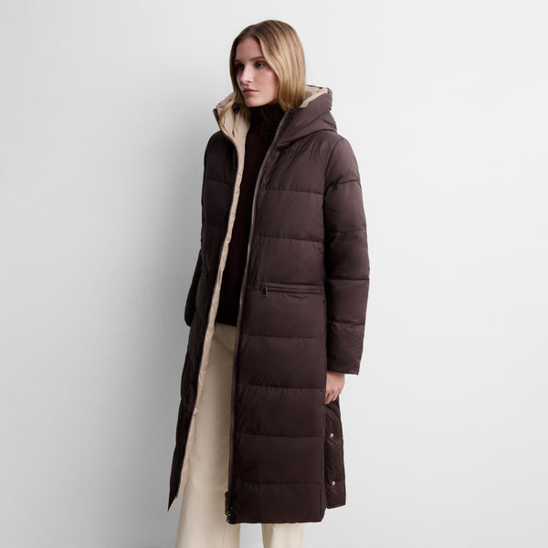 Long reversible puffer jacket