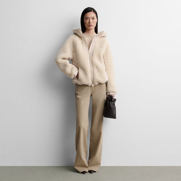 Short two-material parka