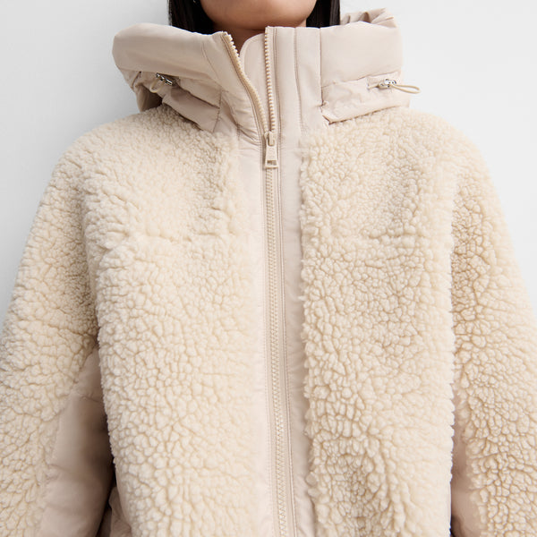 Short two-material parka