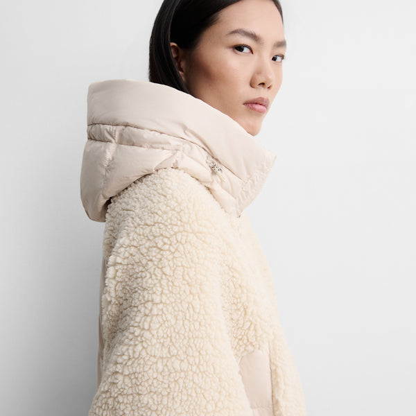 Short two-material parka