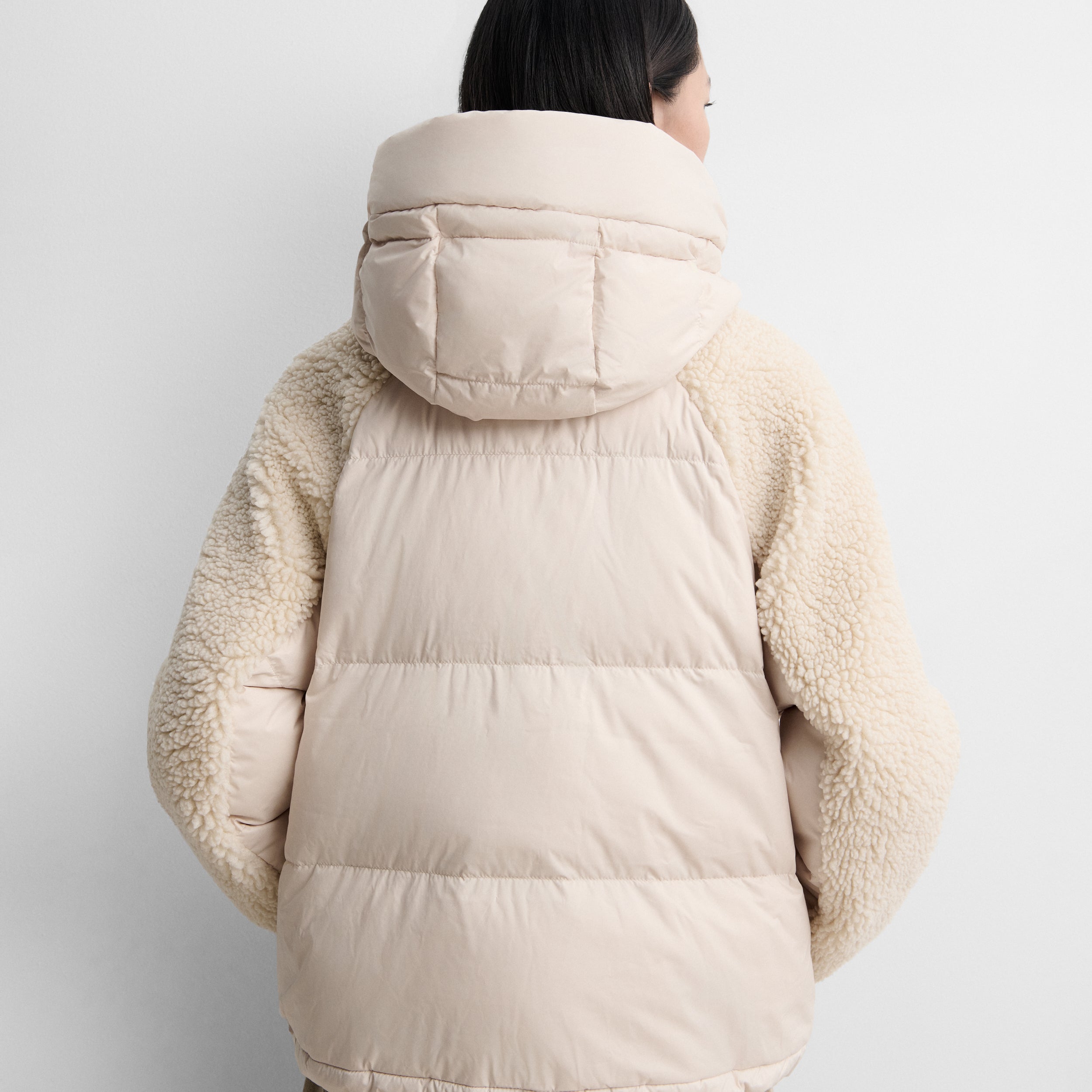 Short two-material parka