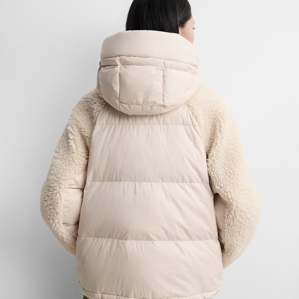 Short two-material parka
