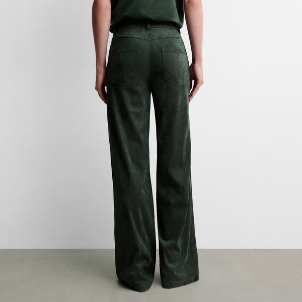 Straight faux suede trousers