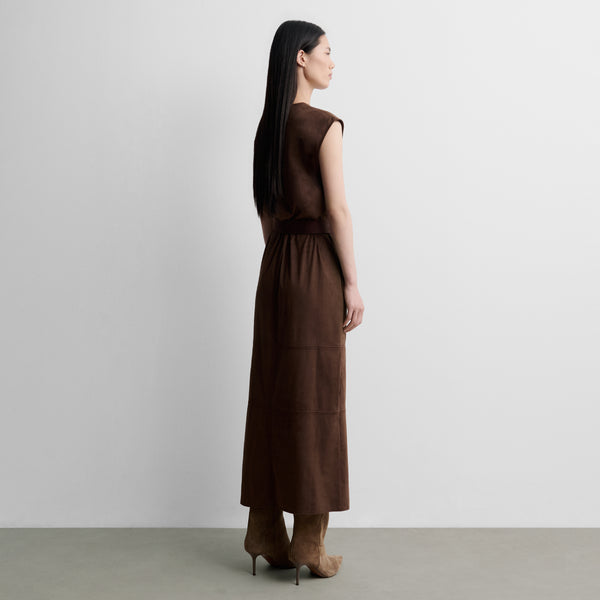 Fitted faux suede dress