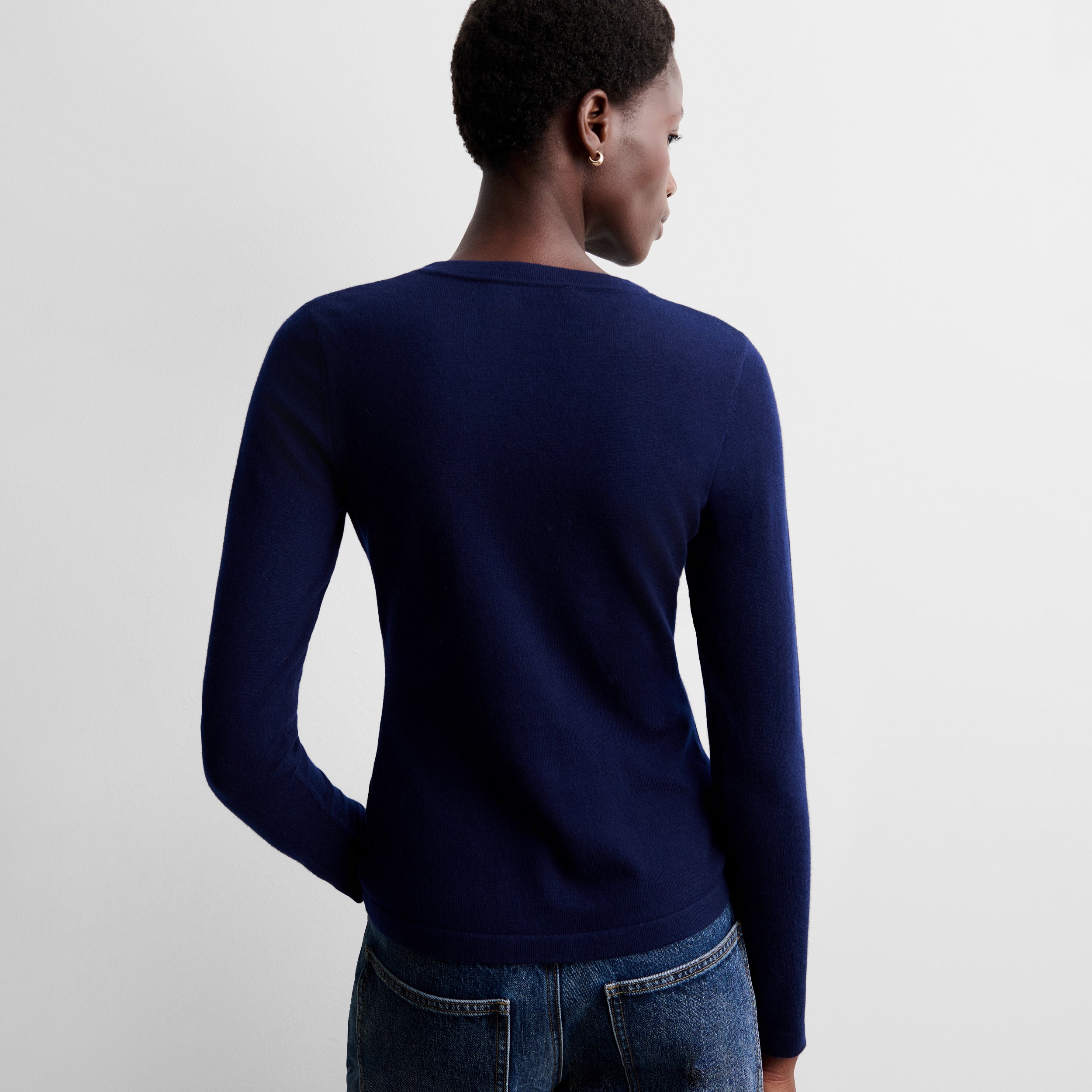 Draped sweater with buttons