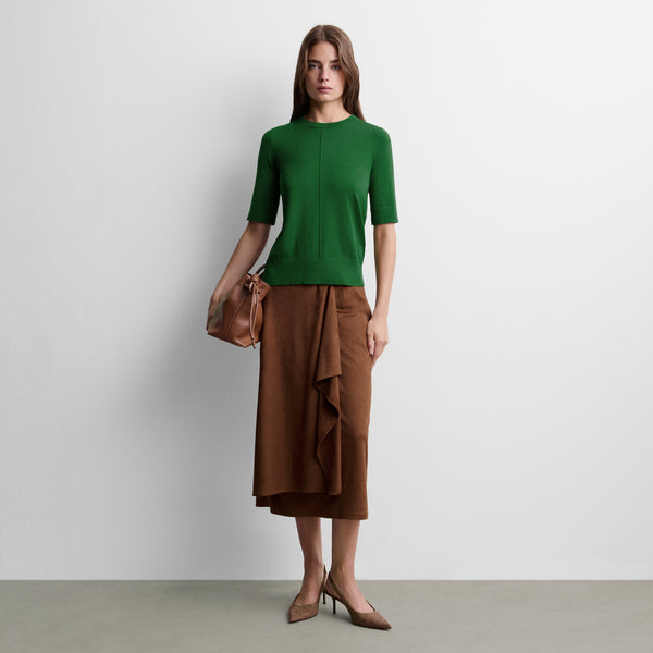 Short-sleeve knit sweater