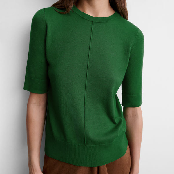 Short-sleeve knit sweater