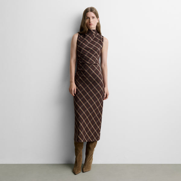 Checked midi dress