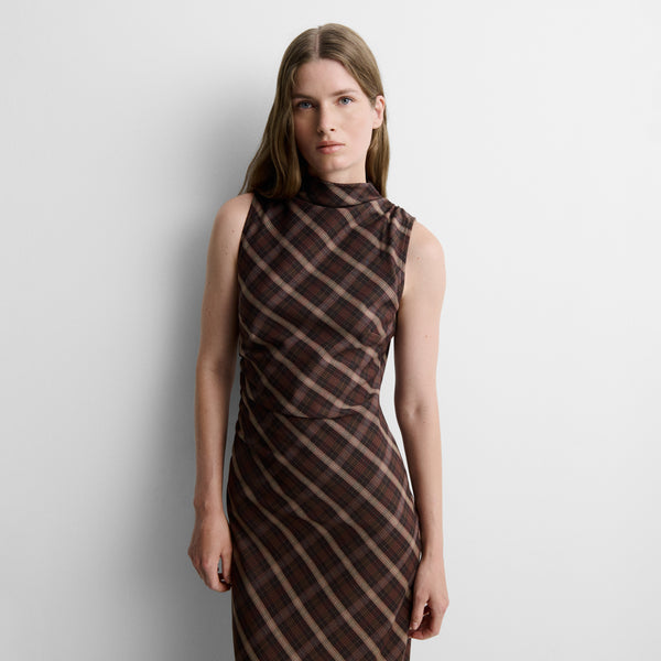 Checked midi dress