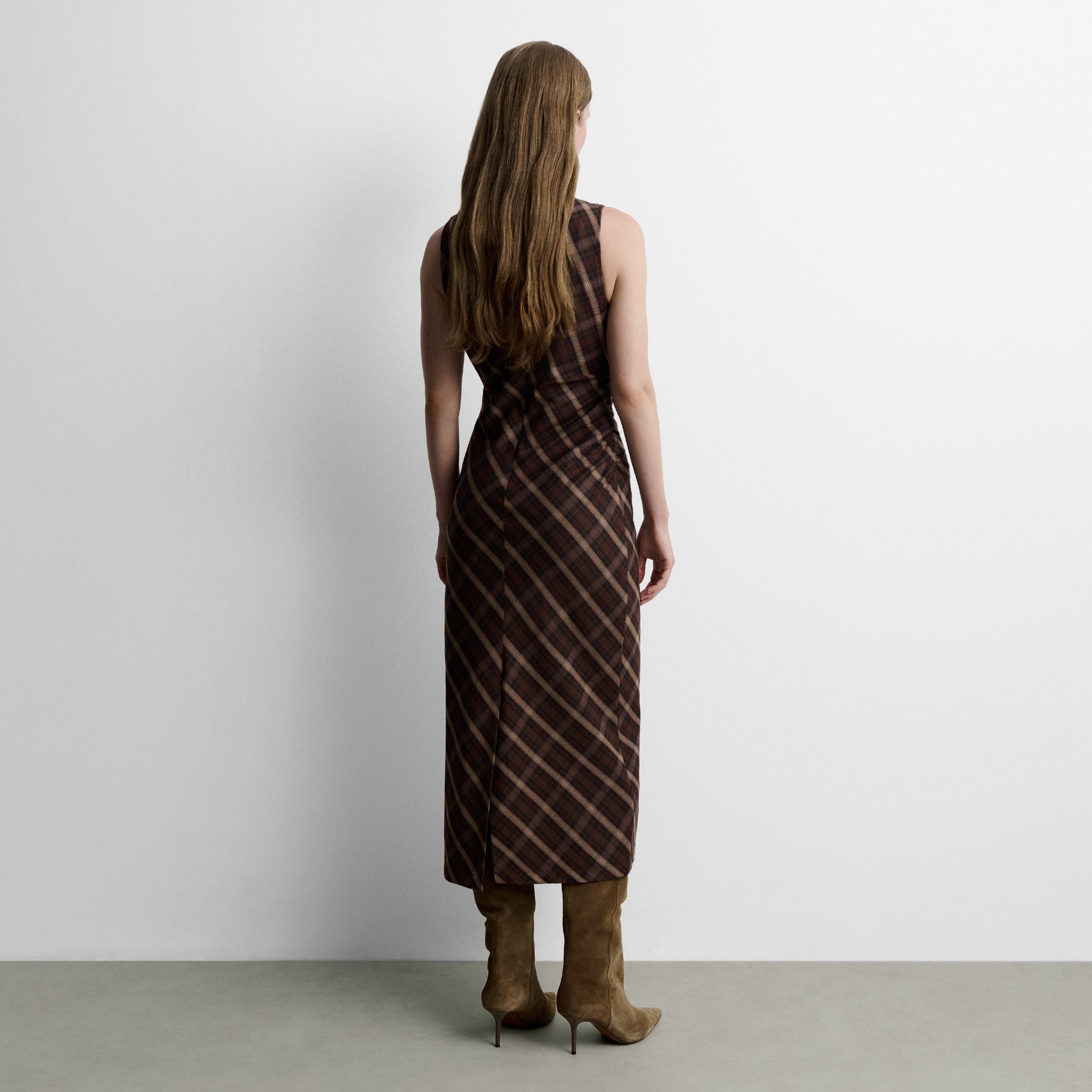 Checked midi dress