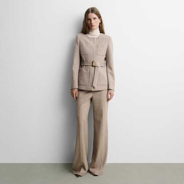 Herringbone jacket with belt